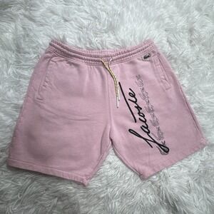 LACOSTE Big Gator Logo Terry Fleece Shorts Pink 8" Inseam Mens Size Large Rare!